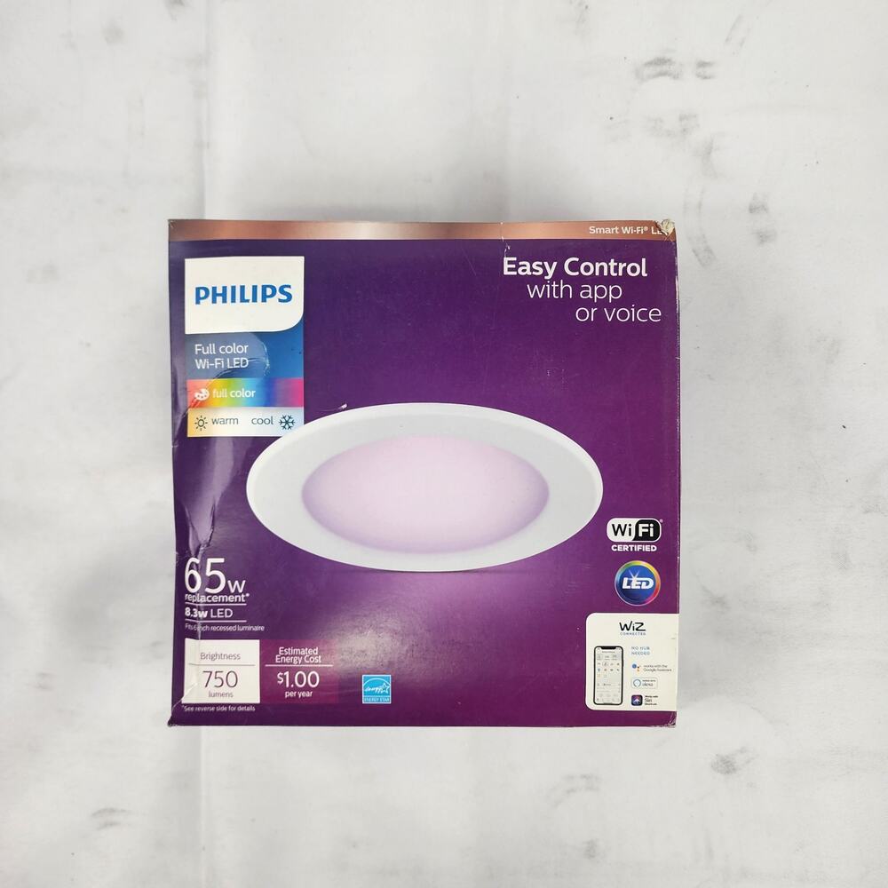 Philips Smart Wi-Fi LED Recessed Downlight 65W Replacement 6 Inch WiZ